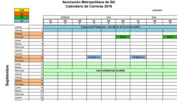 Calendario de carreras 2016